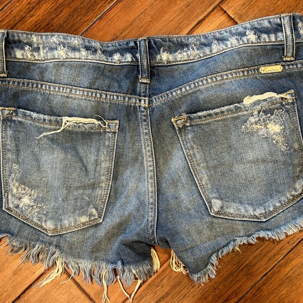 Kancan Blue Distressed Denim Shorts - Picture 2 of 3